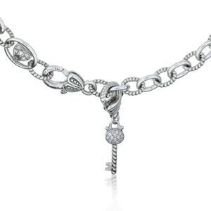 Judith Ripka CZ Key Pendant Pendant Necklace in Sterling Silver 925